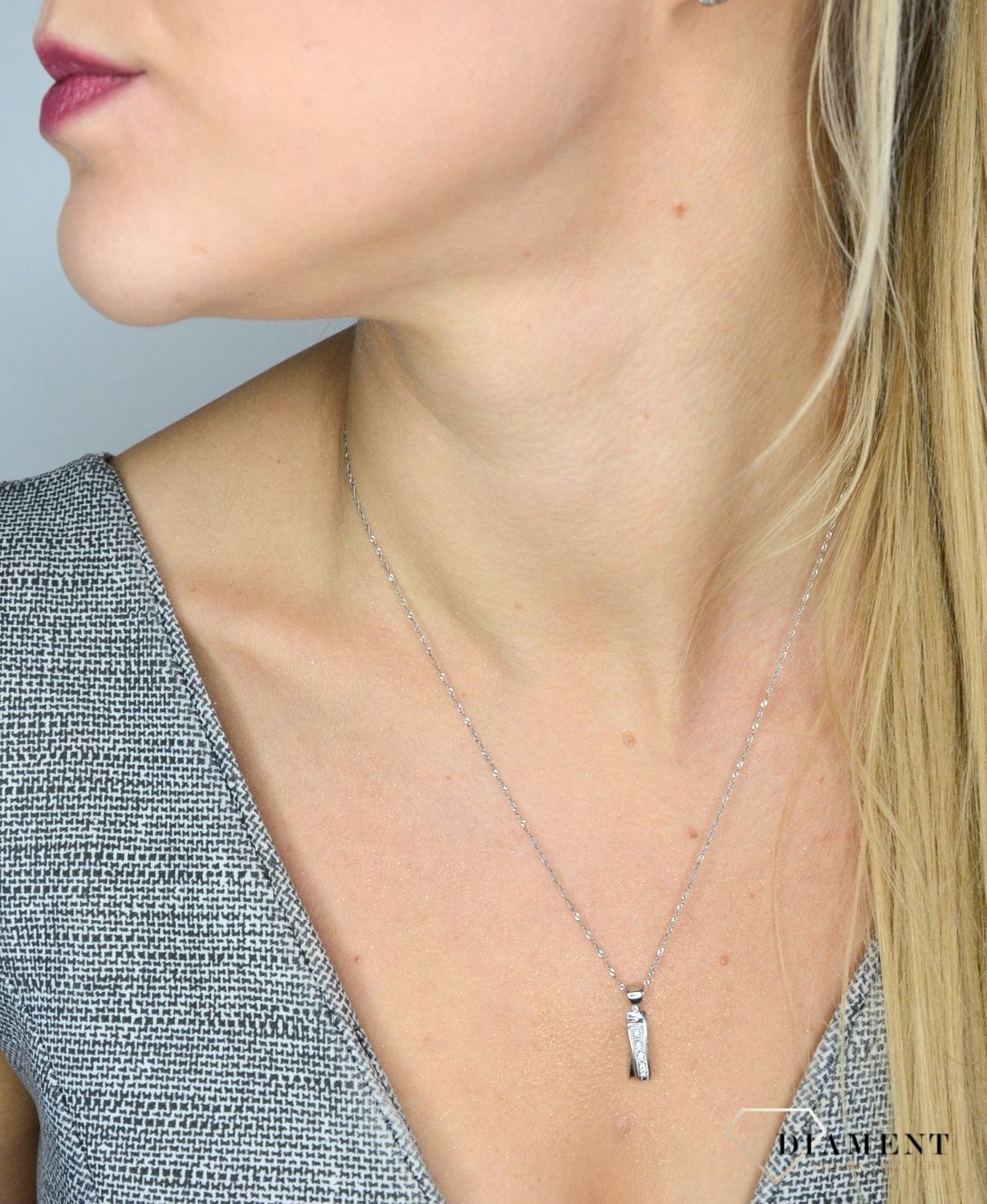 Złoty łańcuszek 585 Białe Złoto Singapur 1 mm DIA-LAN-1151B-585 1mm ✅ Złoty łańcuszek wykonany z białego złota próby 585 ✅.jpg